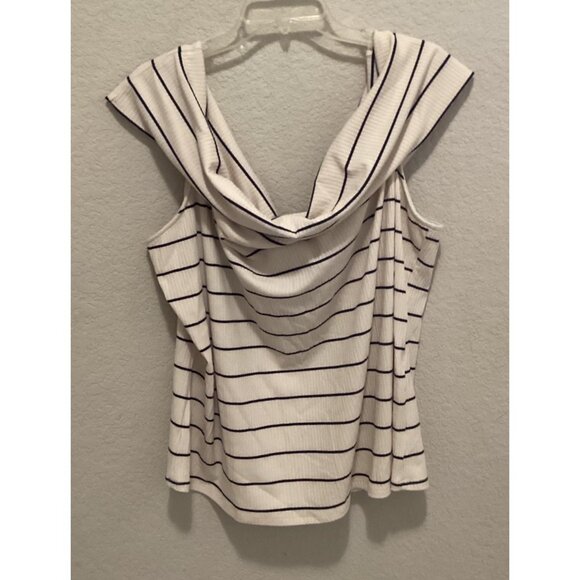 A New Day Striped Sleeveless Cowl Neck Ribbed Top Size 3X - Picture 1 of 4